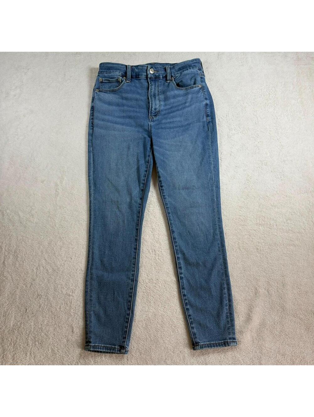 American Eagle Classic, Skinny Fit Medium Wash Jeans Womens M High Rise Zipper f